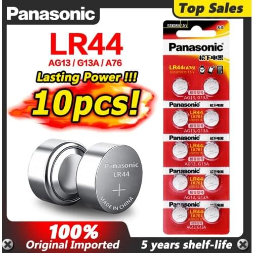 Panasonic 10pcs 1.5V 357A SR44 100% Original Button Cell Battery lr44 Lithium Coin Batteries A76 AG13 G13A LR44 LR1154