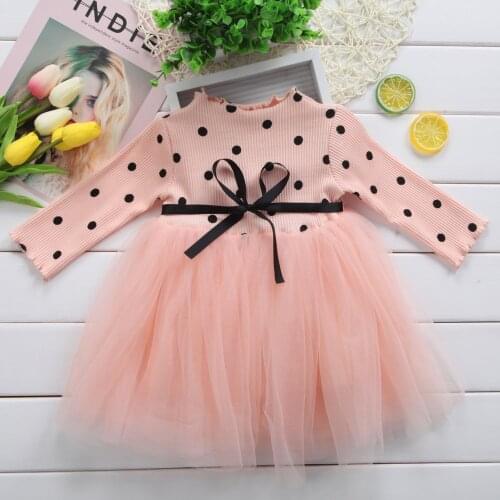 Baby Girl Dress Long Sleeves Children Girl Clothes Polka Dot Princess Dress Girls Casual School Wear Dress Toddler Girl Dresses