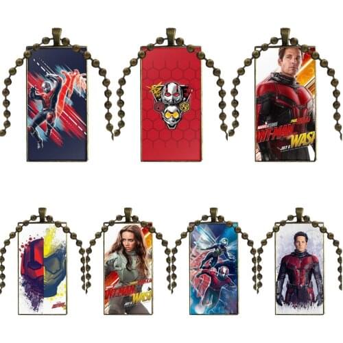 For Girls Necklace Fashion Long Chain With Rectangle Necklace Jewelry Ant Man and the Wasp