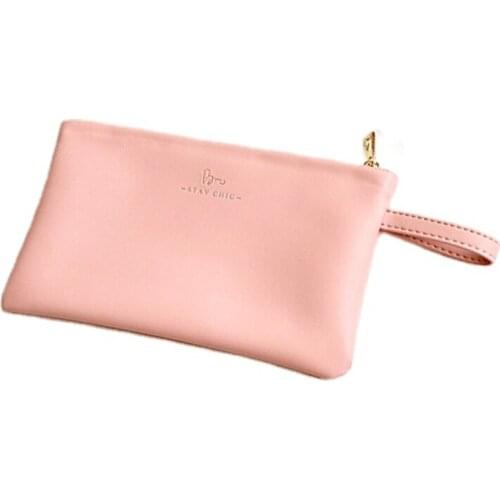 Portable makeup bag wallet lipstick bag soft leather mini carry bag coin purse bathroom organizer Wash bag travel cute fashion