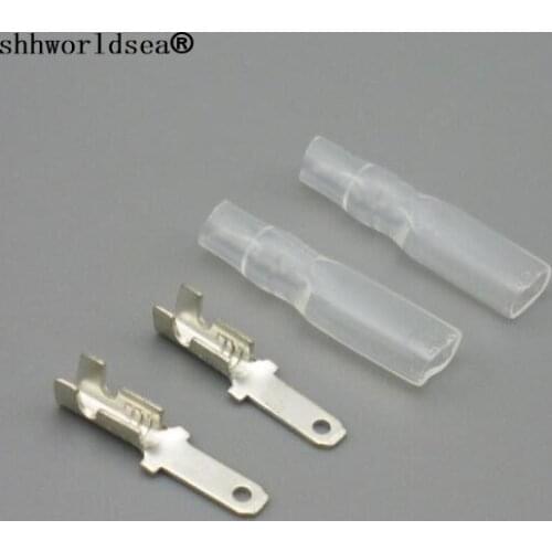 Shhworldsea 500Set 2.8mm Car with transparent sheath inserted spring Crimp Terminal Male Spade Connector + Case Faston insulator