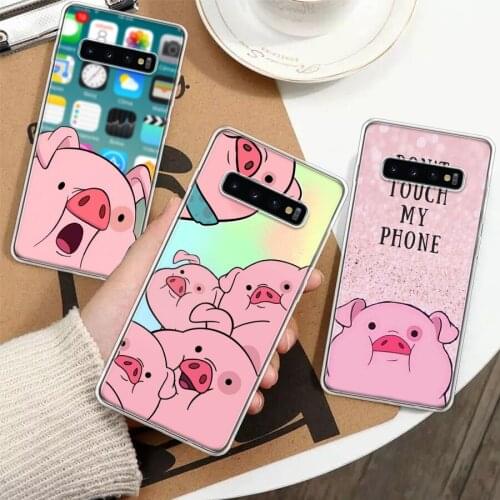 Cute Pink Pig Funny Silicon Phone Case For Samsung Galaxy A51 A71 A70 A50 A40 A30 A20E A10S A01 A21 A6 A7 A8 A9 Plus + Cover