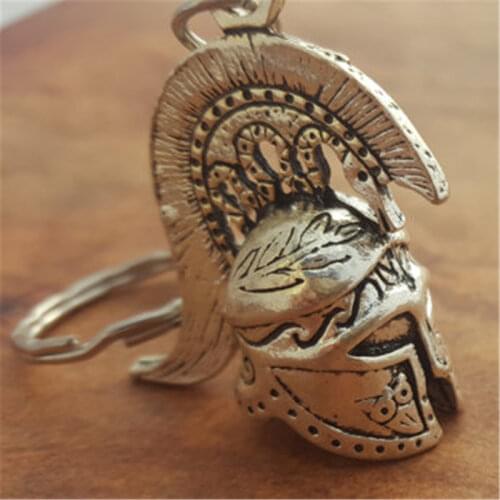 Spartan Roman Helmet Warrior Greek Gladiator Alloy Keychain Jewelry Charm Keyring Party Birthday Gift for Men New Fashion
