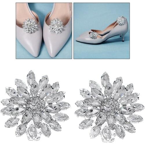 Rhinestone Crystal Sparkle Shoe Clips Decor Vintage Wedding Bridal Accessories