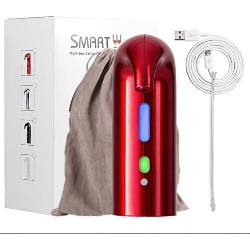 USB Charging Intelligent Electronic Wine Decanter Red Wine Tap Wine Dispenser Pump Instant Wine Aerator Red/Black