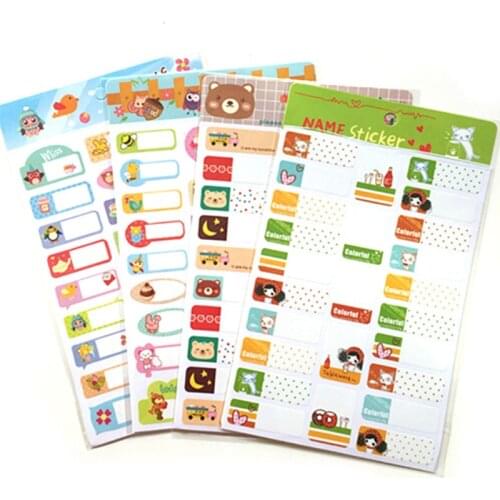 2sheets/lot Cartoon Waterproof Name Stickers Children Classic Toys Kids Stickers Christmas Gift For Children Toy