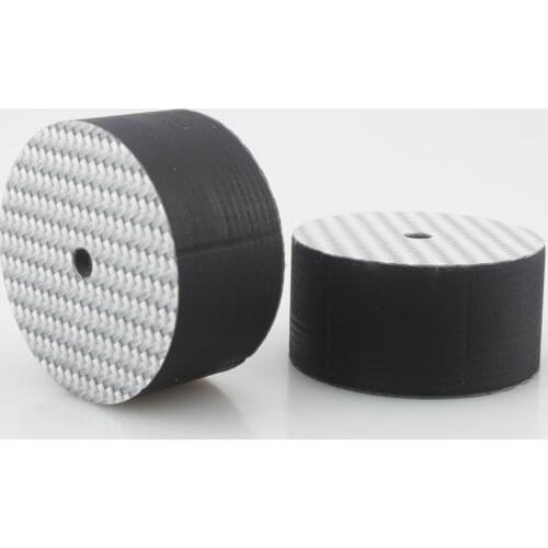 High Quality Audiocrast 40x20mm Silver 5K Carbon Fiber Speaker Isolation Spike Base Pad Shoe Feet, Hifi Audio chassis