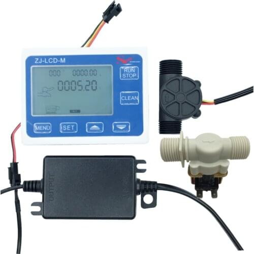 ZJ-LCD-M Meter 1/2" Flow Sensor for Water Liquid Measurement