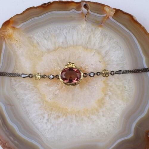 Zultanite Silver Wristband for Women, Silver Zultanite Wristband, Silver Handmade Wristband Chain bracelet Gold