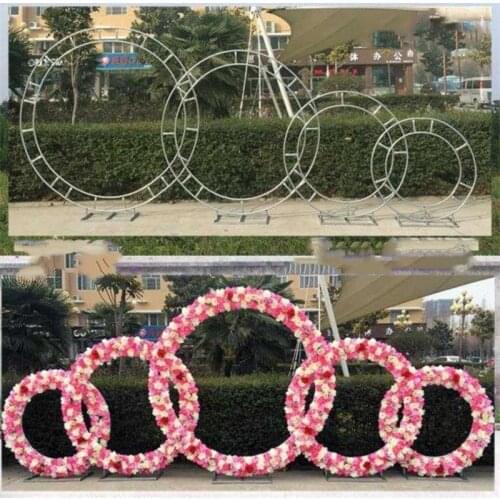 1.2m/1.5m/2m/2.4m wedding prop iron ring shelf artificial flower wall stand door wedding background iron arch iron standecord