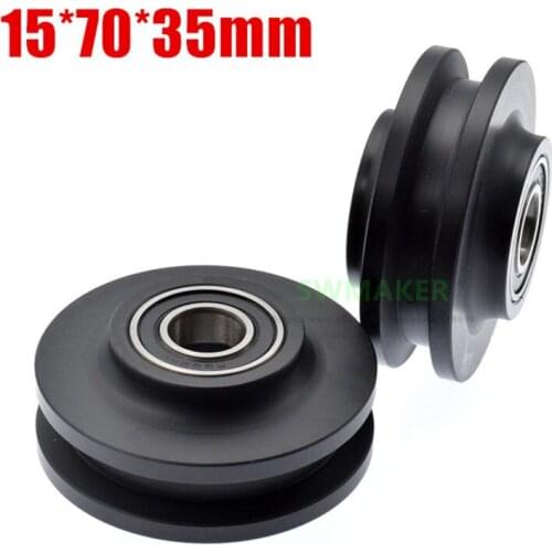 1pcs 15*70*35mm American Barn Door Crane/Track Wheel/Crane Pulley, Nylon 6002 Bearing Wheel, for Translational Sliding Door