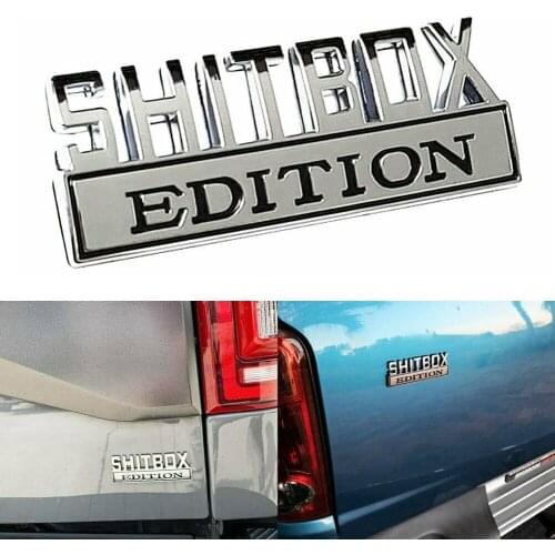 1pcs Car Sticker Badges Car Chrome SHITBOX EDITION Silver Black Brand New