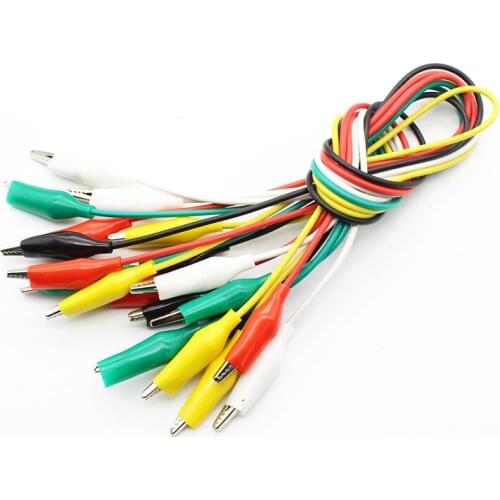 10pcs/set(5 colors) Alligator Clips Electrical DIY Test Leads 50cm Length Double-ended Crocodile Roach Clip Test Jumper Wire