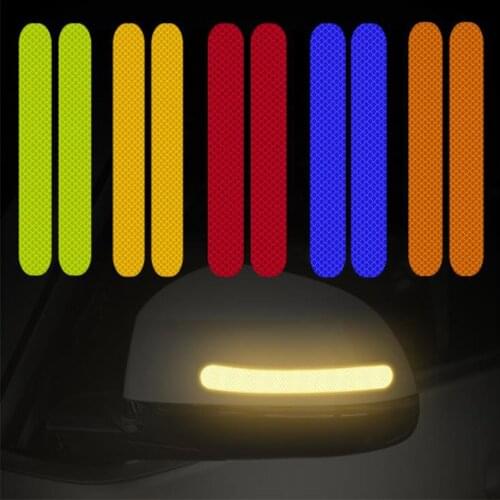 2 Pcs Car Reflectante Stickers Reflector Rear view Mirror Reflective Tape Car Accessories Exterior Reflex Tape Reflective Strip