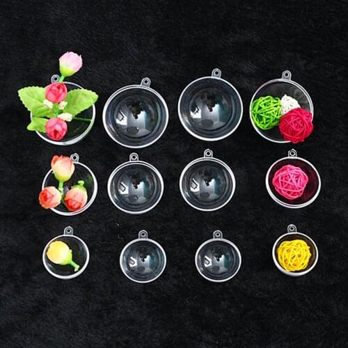 20pcs/10pairs Christmas Tress Decorations Ball Transparent Open Plastic Clear Ornament Christmas Tree Decorations xmas Supplies