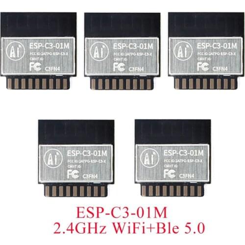 5Pieces ESP-C3-01M 2.4GHz WiFi Bluetooth-compatible Dual-mode Wireless Communication ESP32 Module