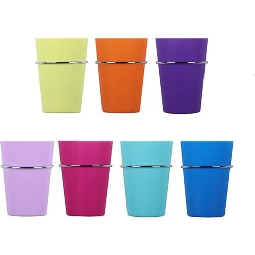 7 Sets Pegboard Bins with Rings Ring Style Pegboard Hooks with Pegboard Cups Pegboard Cup Holder Accessories (7 Colors)