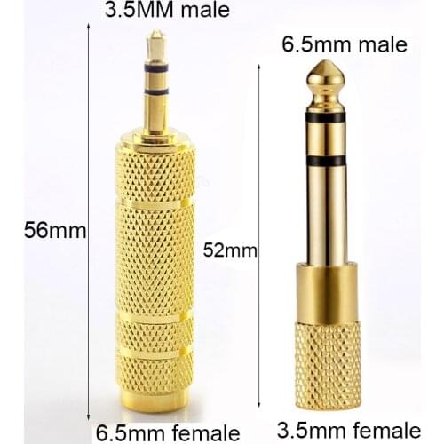 1pc Audio Adapter 6.5mm Stereo Jack Male to 3.5mm Female Connector Headphone Amplifier AV Microphone Speaker Converter