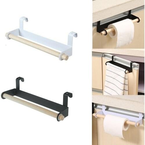 Kitchen Roll Toilet Paper Towel Holder Rack Under Cabinet Storage Hanger Shelf