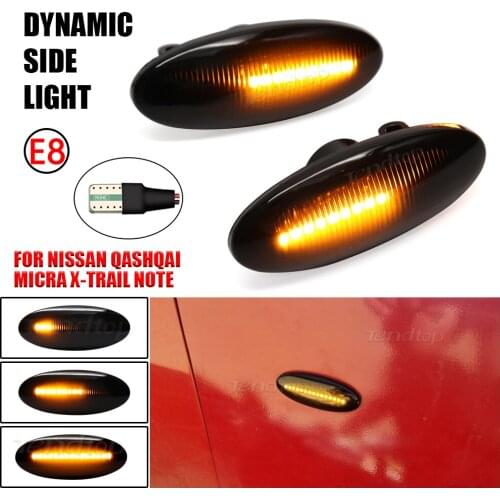 Dynamic LED Side Light Sequential Blinker Lamp Turn Sigal Light Car Styling For Nissan Juke F15 Micra K12 K13 Nissan Note E11