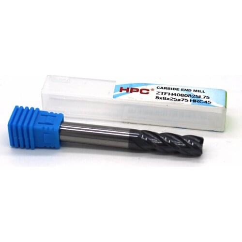 Router bit 8*8*75 of 4 flutes HRC 45 square flatted mill cutter tungsten carbide end mills CNC machine milling tools