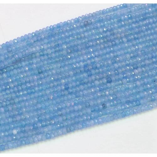 HOT bright blue natural stone dyed jades chalcedony 2x4mm faceted abacus round loose beads new diy jewelry 15" B574