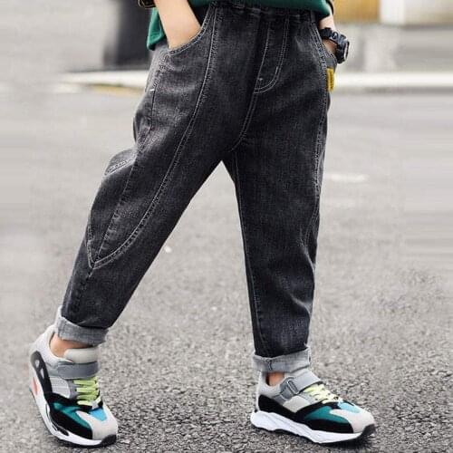 IENENS Baby Boys Jeans Clothes Kids Cowboy Long Pants Children Casual Denim Trousers Clothes Autumn Boy Loose Stretch Jeans