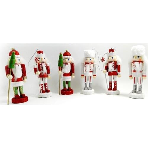 HT017 Hardcover puppets doll toy 12CM nutcracker Shiny Bright shining walnut soldiers mouth can be active Puppet 6 pcs/lot