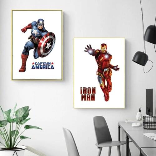 Marvel Avengers Canvas Paintings Spiderman Hulk Spiderman Iron Man Posters and Prints Wall Art Pictures for Living Home Decor
