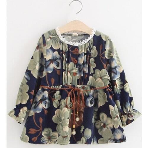 Classical girl dress retro bohemian floral Eropean dresses for 2-8years girls kids children retro vestido dress hot