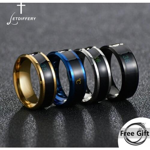 Letdiffery Cool Temperature Men Ring Punk Titanium Steel Mood Emotion Feeling Intelligent Waterproof Ring for Party Dropshipping
