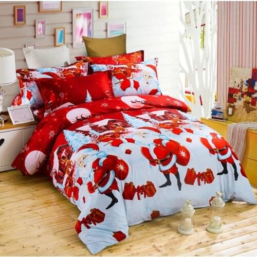 Merry Christmas 3D Bedding Set Home Textile Santa Claus Bed Sheet Duvet Cover Comforter Childrens Bedding Sets Pillowcase G