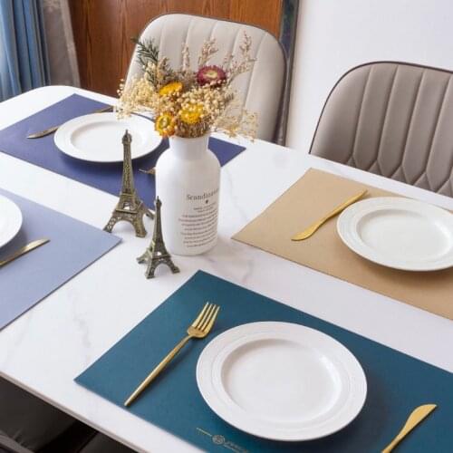 Nordic Leather Western-Style Placemat Waterproof Anti-Oil Stain Insulation Anti-Scald Thickening Plate Mat Dining Table Cushion