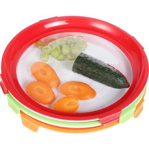Creative Round Food Preservation Tray Food Fresh Keeping Fresh Spacer Organizer Food Preservate Refrigerator Food Storage