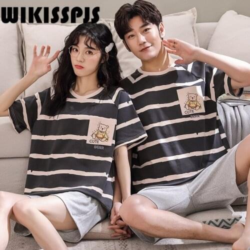 2021 Summer Pajamas Leisure Fashion Comfortable Home Wear Couple Suit Two Piece Set Summer Pajamas for Teen Girls Pajamas Women