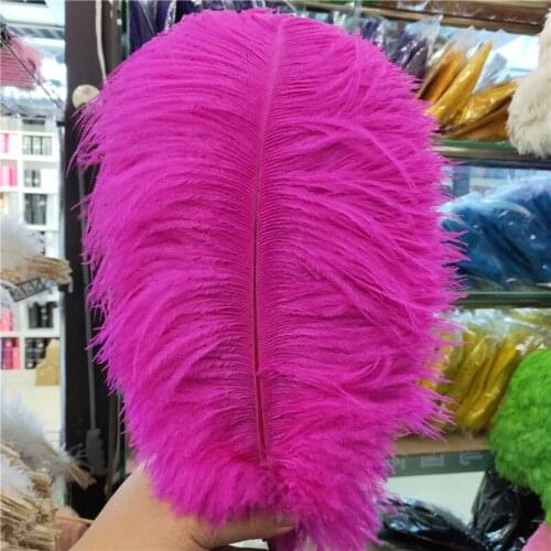 Hot Sale 50pcs/lot Beautiful Rose Ostrich Feather Accessories 14-16Inch/35-40cm Carnival Dancers Wedding Feathers for Crafts
