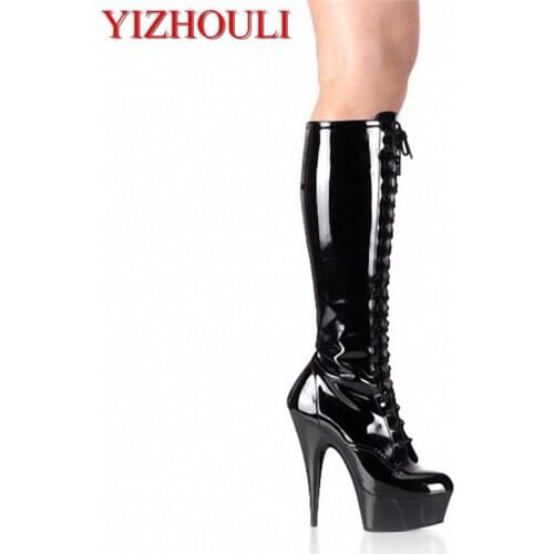 Hot sell female boots, 2018 new pink super fine high heel womens shoes, 15CM pole dancing tall Dance Shoes