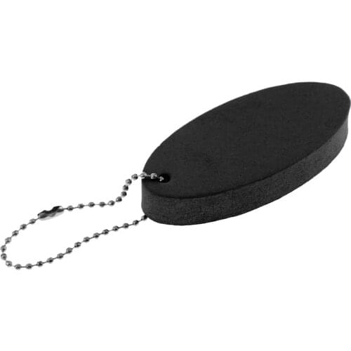 Pack of 2pcs Oval Shaped Foam Pocket Floating Key Ring Beads Boat Key Chain Yellow + Black