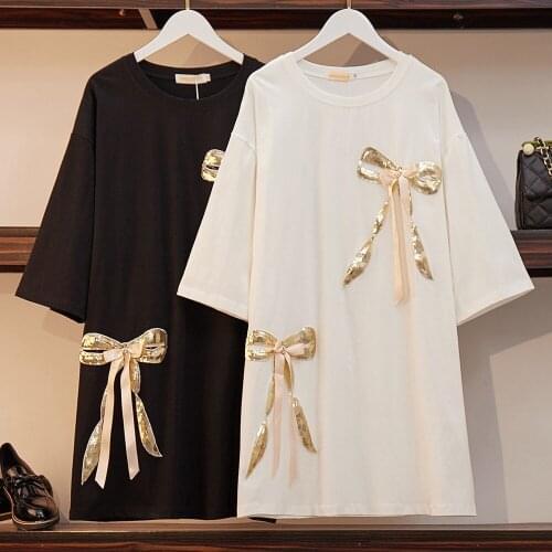 Maternity Wear Summer Short-sleeved Mid-length T-shirt Plus Size Maternity Top Half Sleeve Round Neck Maternity Wear