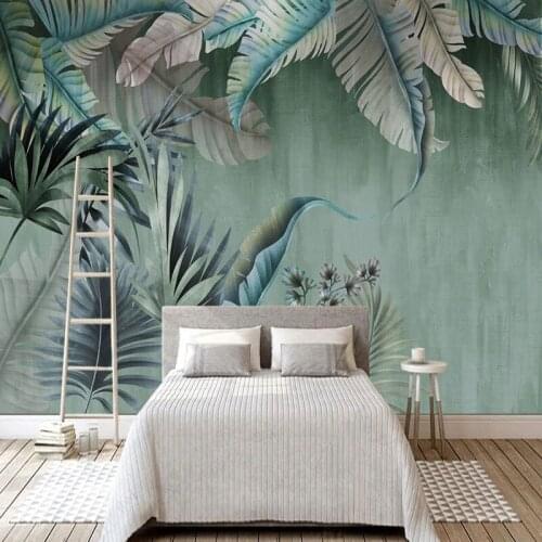 Custom Photo Wallpaper Modern Popular 3D Plant Leaf Mural Living Room Sofa TV Background Wall Painting Papel De Parede Sala 3 D