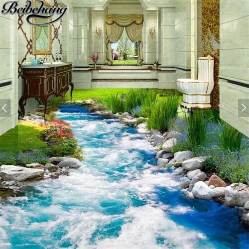 Beibehang Custom large-scale flooring painting 3d self-stick grass grass water 3D flooring papel de parede painting wall paper