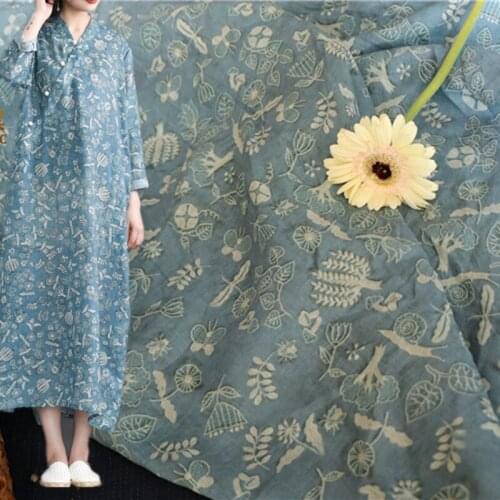SALE High Quality Natural Pure Ramie Linens Cloth Fabric Summer Thin Chinese Style Robe Dress Tissu Diy Sewing