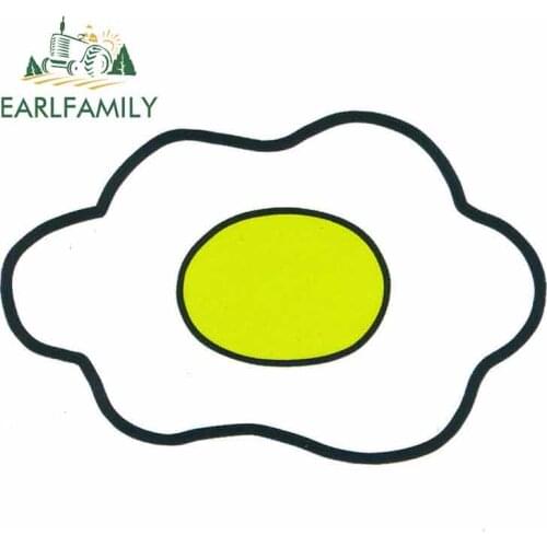 EARLFAMILY 13cm x 8.5cm Omelette Poached Egg Comic Funny Car Stickers Vinyl JDM Bumper Trunk Truck Graphics Waterproof Anime
