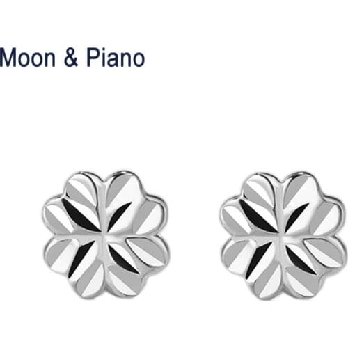 925 Sterling Silver Four Leaf Clover Stud Earrings Lady High Quality Fine Jewelry For Wedding Gift Cute Birthday Gift For Women