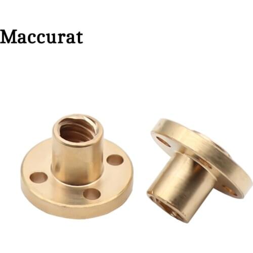 1pc 3D Printer accessoris Copper Trapezoidal Lead Screw Nut T8 pitch 2mm for Lead 2/8mm screw stepper motor rail screw