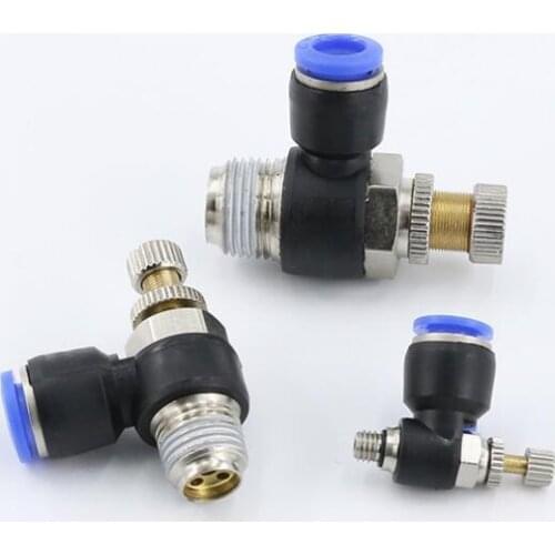 10pcs SL-8 Tube O/D 8mm Air Flow Speed Control Valve Male Thread 01/02/03/04 Pneumatic Connectors