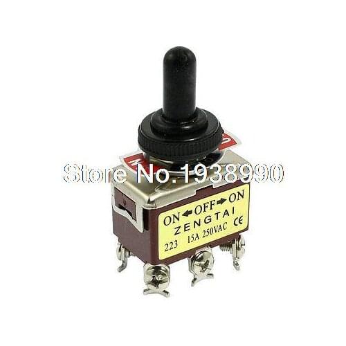 AC 250V 15A 6 Pin DPDT On/Off/On 3 Position Mini Toggle Switch
