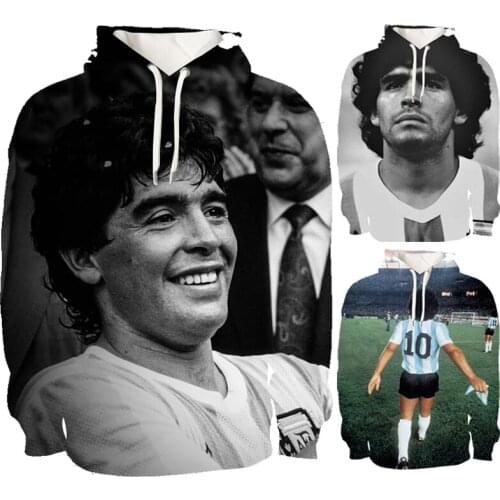 3D Print Argentina Maradona Hoodies Sweatshirt for Women Funny Soccer Maradona Merchandise Print Casual Hoodie Mens Streatwear