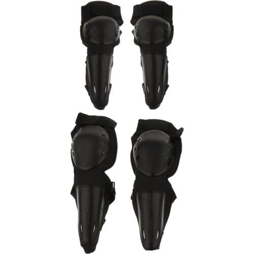 4 Pieces Motorcycle Motocross Racing Elbow Knee Shin Guard Pads Guard Protector Body Protection
