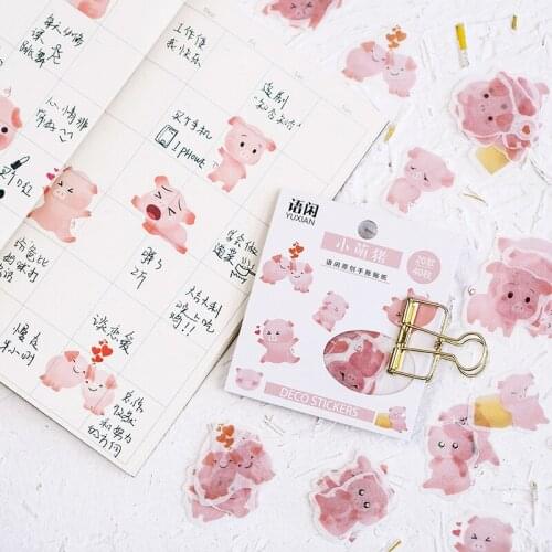 40 Pcs/Set Cute Cat Rabbit Pet Series Sticker Decorative Mobile Stickers Scrapbooking DIY Craft Stickers